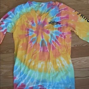 long sleeved colorful tie dye shirt